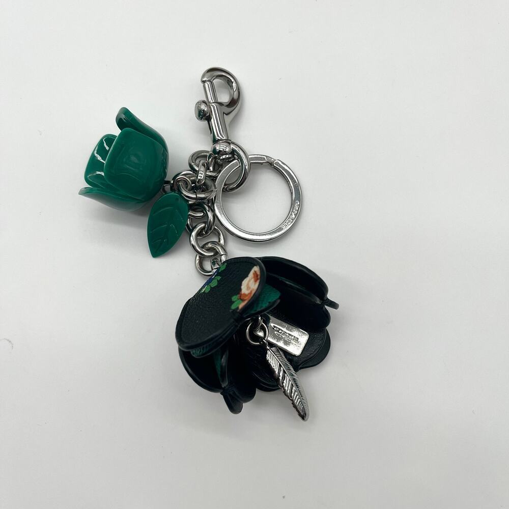 COACH Tea Rose Floral Bag Charm, Rare - Picture 4 of 9